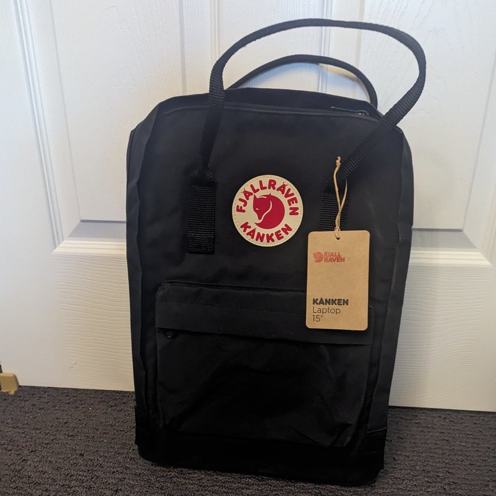 Fjallraven Kanken 15" Black Laptop Bag NWT
